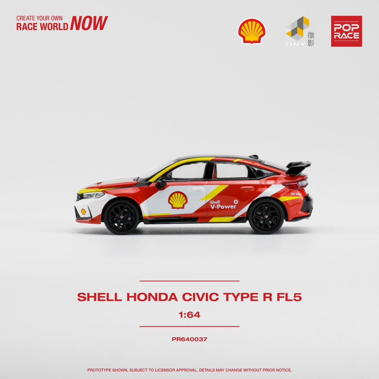 POPRACE 1/64 SHELL HONDA CIVIC TYPE R PR640037