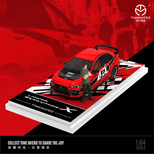 Time Mirco TM 1/64 Mitsubishi Lancer Evolution EVO X The Fast and the Furious Livery RED