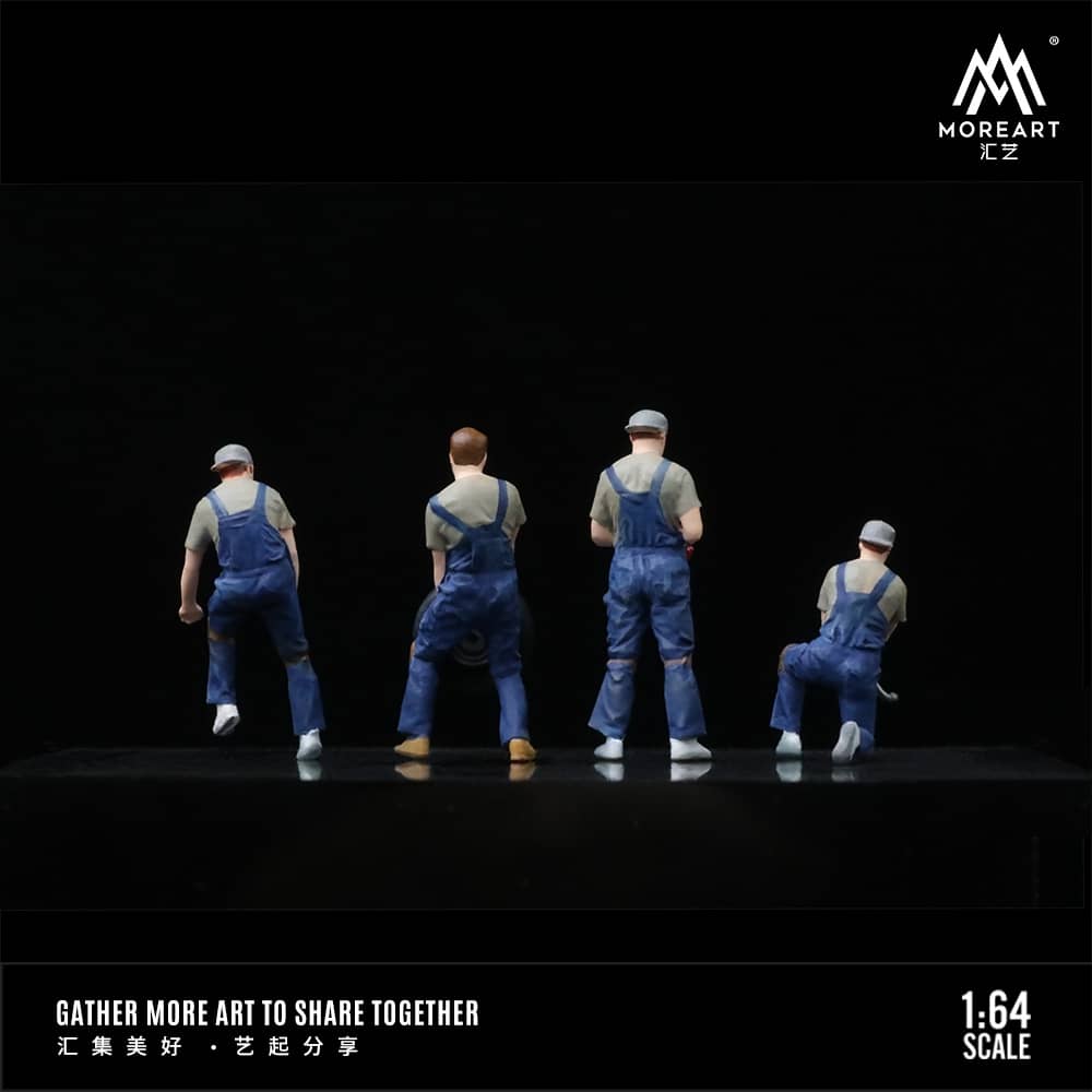 MoreArt 1/64 CAR REPAIR GUY FOUR PERSON DOLL SET