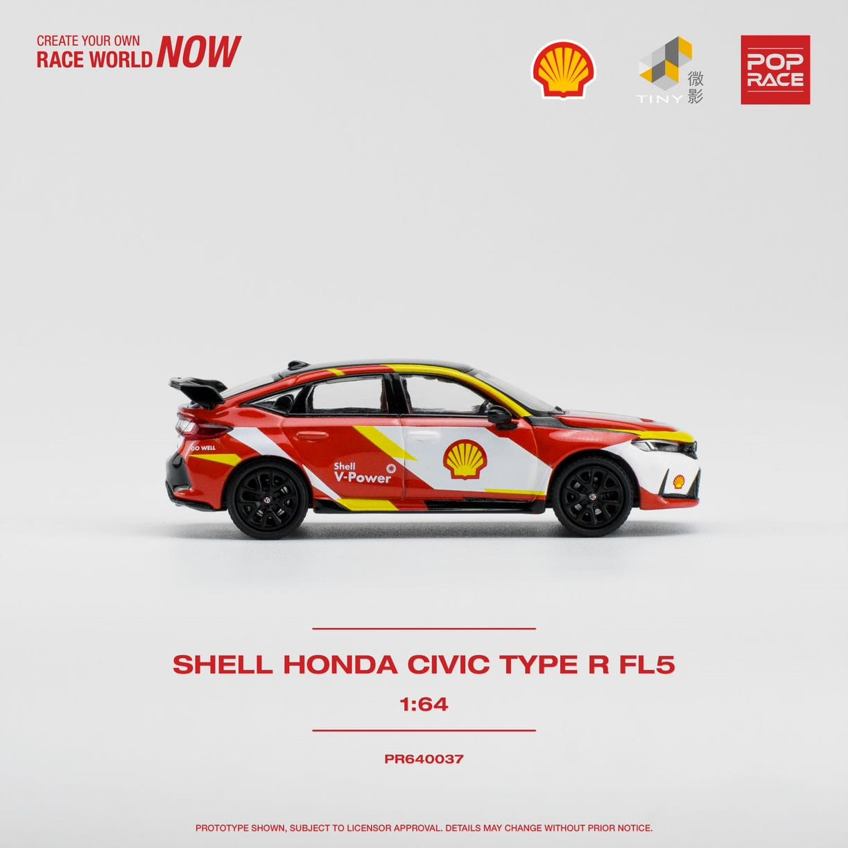 POPRACE 1/64 SHELL HONDA CIVIC TYPE R PR640037