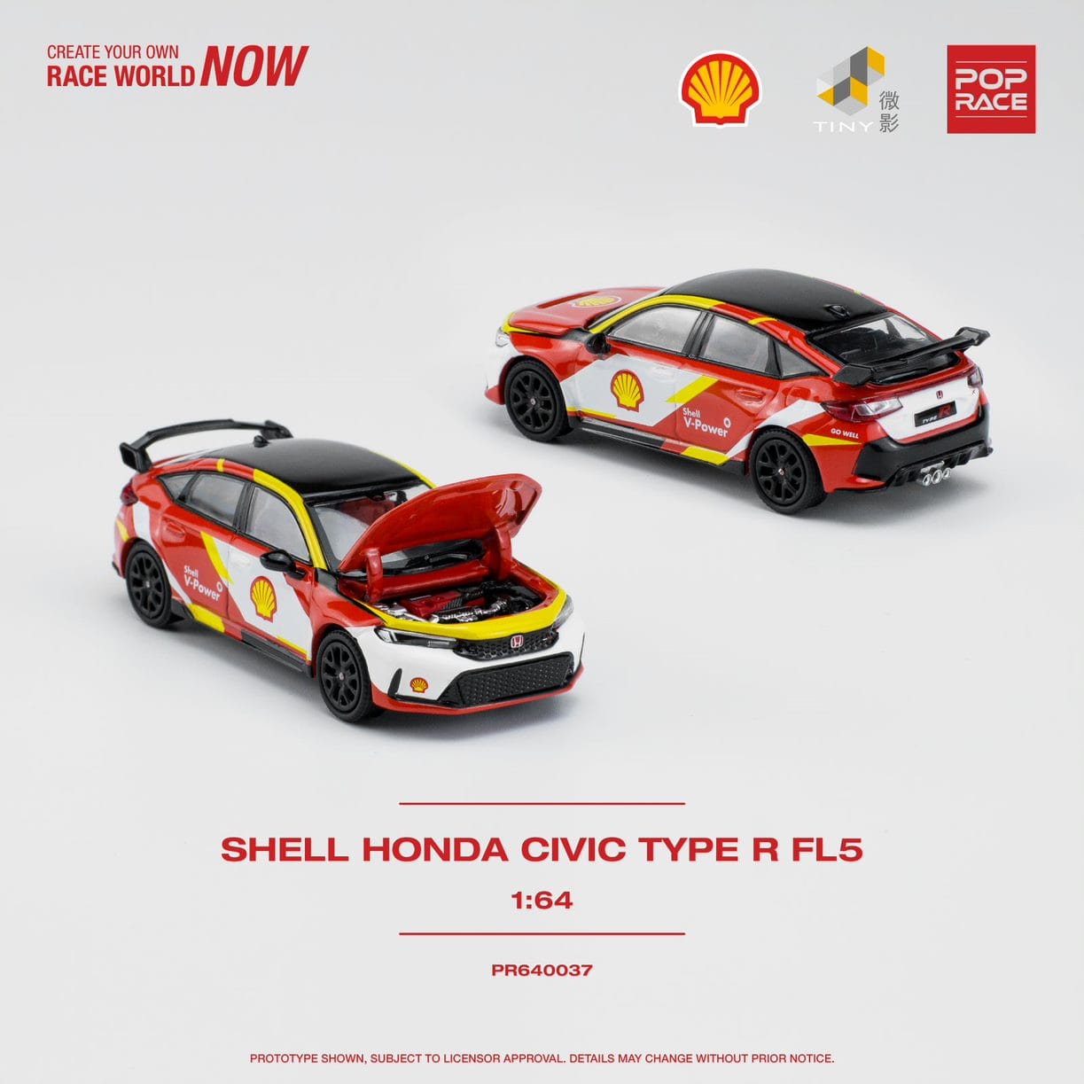 POPRACE 1/64 SHELL HONDA CIVIC TYPE R PR640037