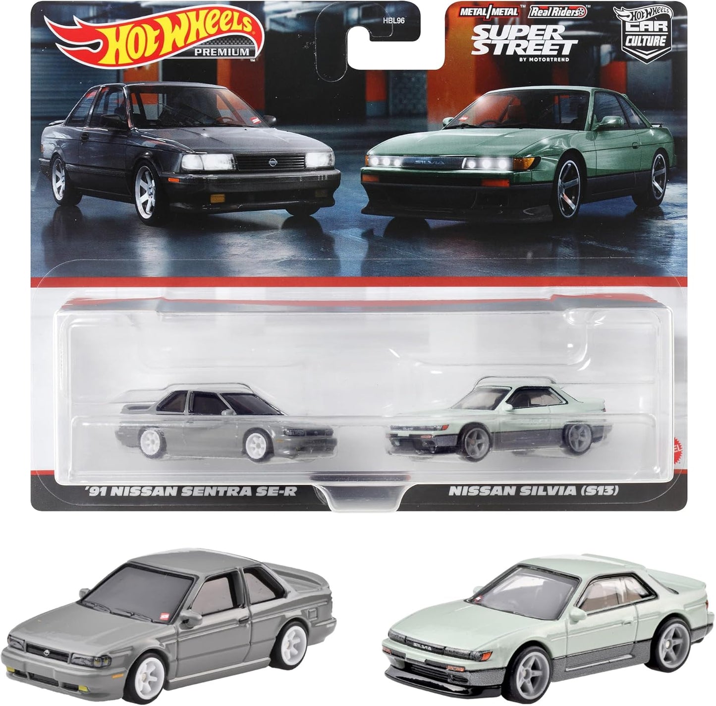 Hot Wheels HYF04 Premium 2-Pack '91 Nissan Sentra SE-R / Nissan Silvia (S13)