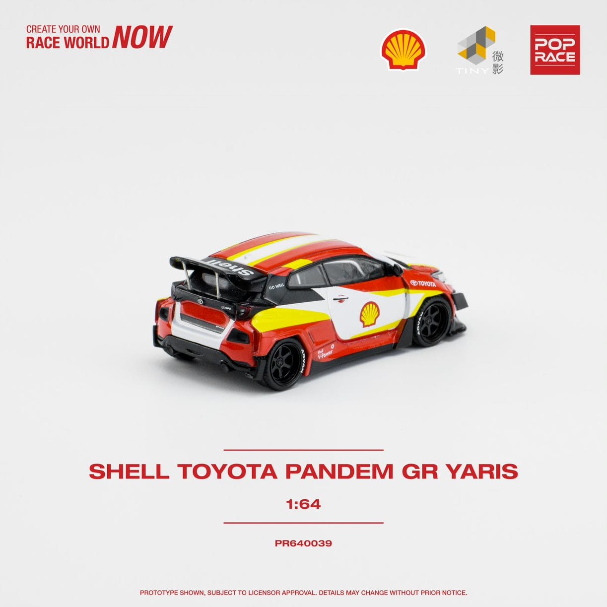 POPRACE 1/64 SHELL TOYOTA PANDEM GR YARIS  PR640039