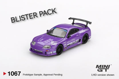 Mini GT #1067 1/64 Toyota Supra (A80) Top Secret GT-300 Top Secret Purple (RHD) - BLISTER PACK
