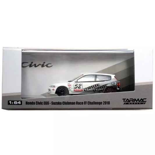 Tarmac Works 1:64 Honda Civic EG6 BRIDE Suzuka Clubman Race FF Challenge 2018