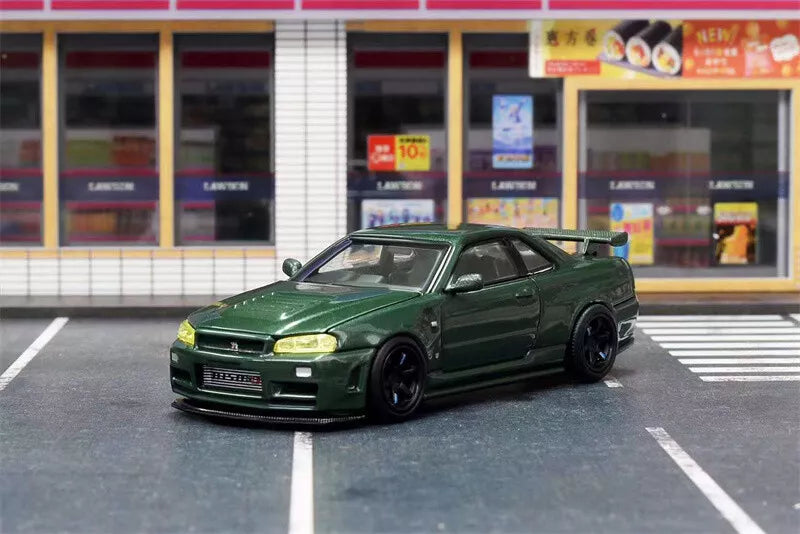 PGM 1/64 日産 GTR R34 Z-TUNE ブリティッシュグリーン Amazon | PGM 1/64 Nismo R34 GT-R Z-tune Jade Green With