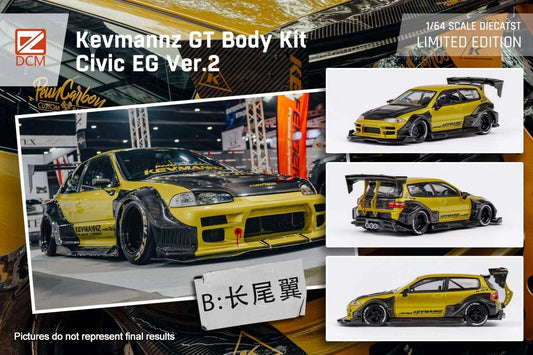 DCM 1/64 Kevmannz Honda EG6 Hatchback Widebody Long Spoiler
