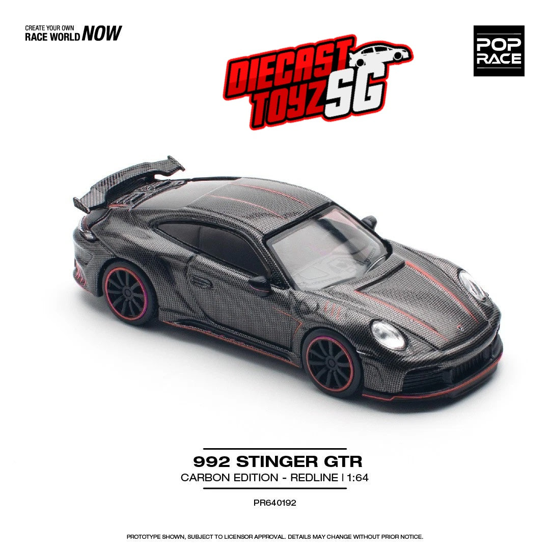POP RACE 1/64 992 STINGER GTR CARBON EDITION / RED LINE PR640192