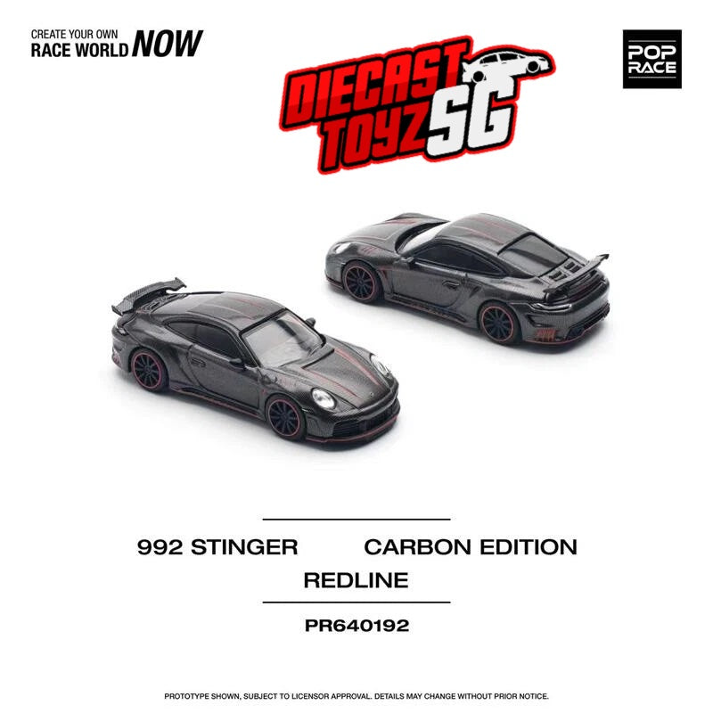 POP RACE 1/64 992 STINGER GTR CARBON EDITION / RED LINE PR640192