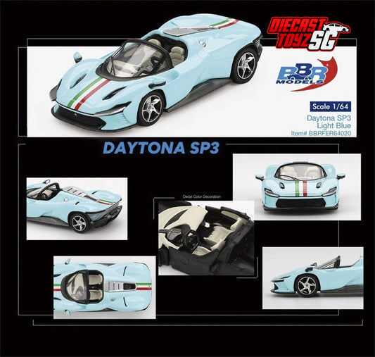 BBR MODELS 1/64 FERRARI DAYTONA SP3 LIGHT BLUE - BBRFER64020