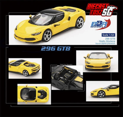 BBR MODELS 1/64 FERRARI 296 GTB GIALLO MODENA - BBRFER64005