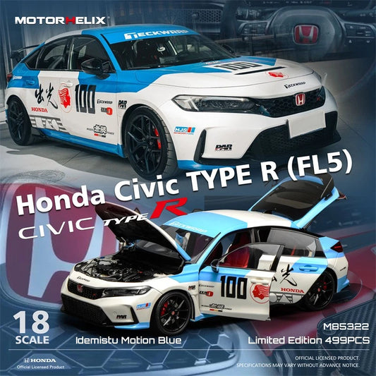 MOTORHELIX 1/18 Honda Civic TYPE R FL5 IDEMITSU BLUE - M85322