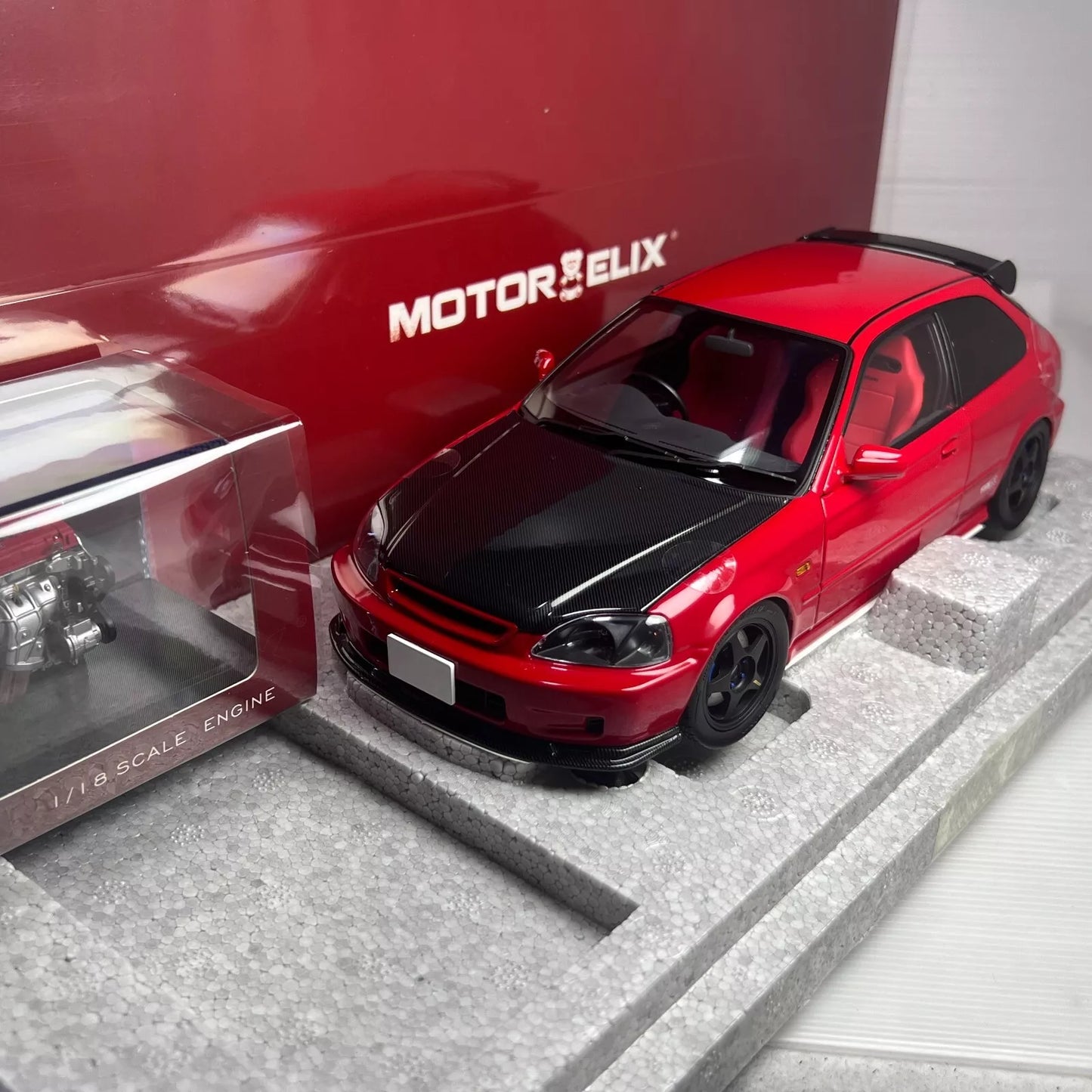 MotorHelix MH 1/18 Honda Civic Type R EK9-120 Red With Spoon SW388 🇨🇳 CHINA TOY EXPO EXCLUSIVE 🇨🇳