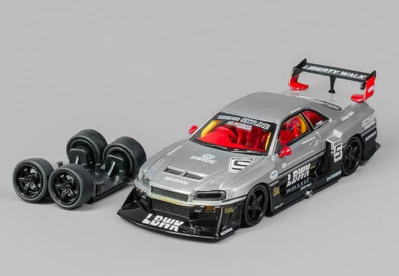 CM Model 1:64 Nissan Skyline GT-R R34 ER34 LBWK NO. 5 * CHASE *