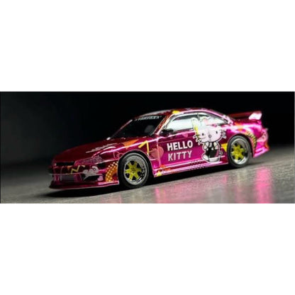 TARMAC WORKS 1/64 VERTEX SILVIA S14 HELLO KITTY CHROME PINK APA XPO 2025 EXCLUSIVE