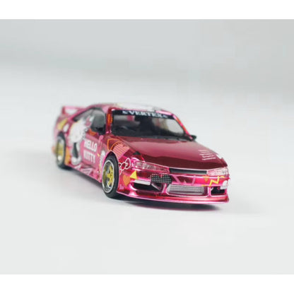 TARMAC WORKS 1/64 VERTEX SILVIA S14 HELLO KITTY CHROME PINK APA XPO 2025 EXCLUSIVE