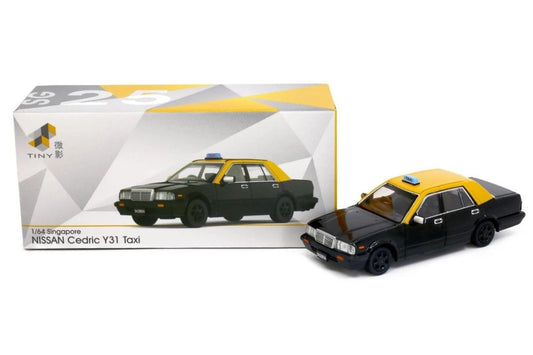 Tiny City SG25 Die-cast Model Car - Nissan Cedric Y31 Taxi (Black & Yellow)