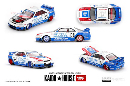 * PRE ORDER * [ Kaido House x MINI GT ] 1/64 Nissan Skyline GT-R (R33) BFTHR V1 KHMG213