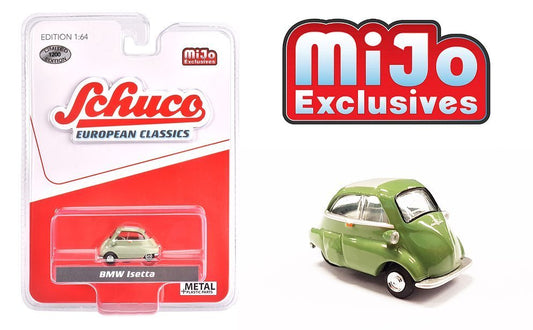 Schuco 1:64 MiJo Exclusives - European Classics - BMW Isetta (Green with cream roof) - Limited to 1200 pieces