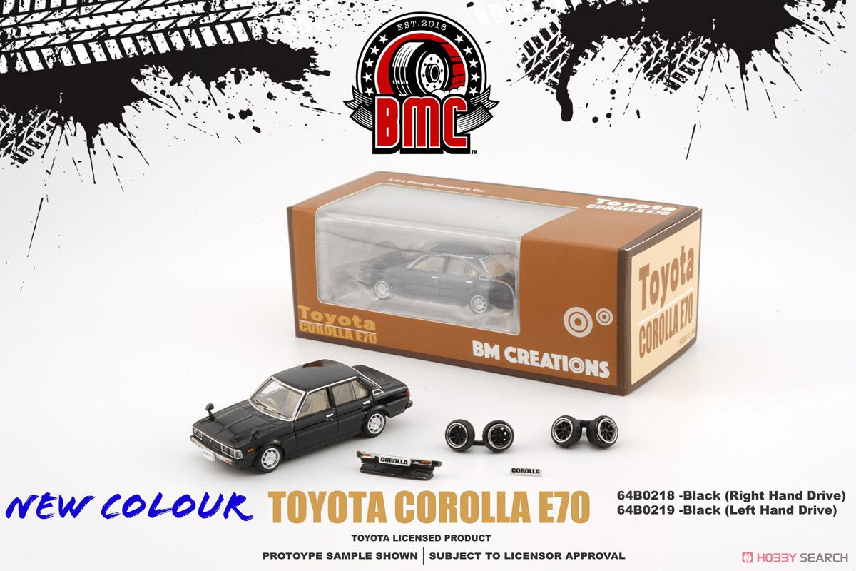 BM CREATION 1/64 Toyota Corolla E70 Black (RHD) (Diecast Car)