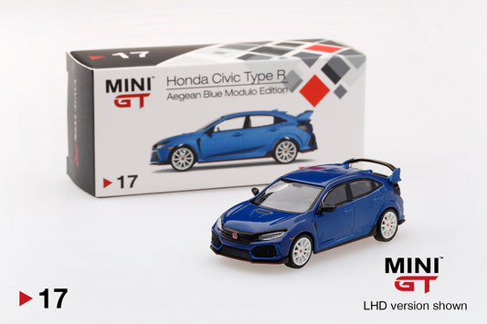 Mini GT #17 1/64 Honda Civic Type R (FK8) Aegean Blue Modulo Edition