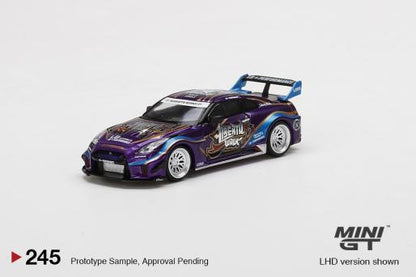 MINI GT #245 LB-Silhouette WORKS GT NISSAN 35GT-RR Ver.1
"Purple Metallic" (LHD)