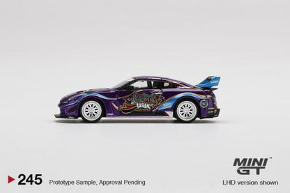 MINI GT #245 LB-Silhouette WORKS GT NISSAN 35GT-RR Ver.1
"Purple Metallic" (LHD)