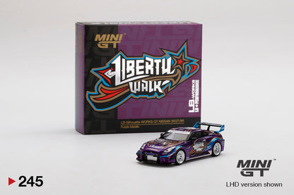MINI GT #245 LB-Silhouette WORKS GT NISSAN 35GT-RR Ver.1
"Purple Metallic" (LHD)
