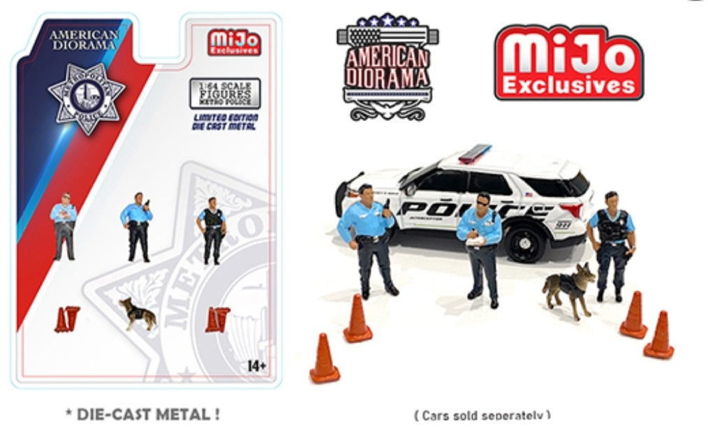 American Diorama 1:64 Mijo Exclusive Metrol Police Figures Set Limited Edition 4,800 Set