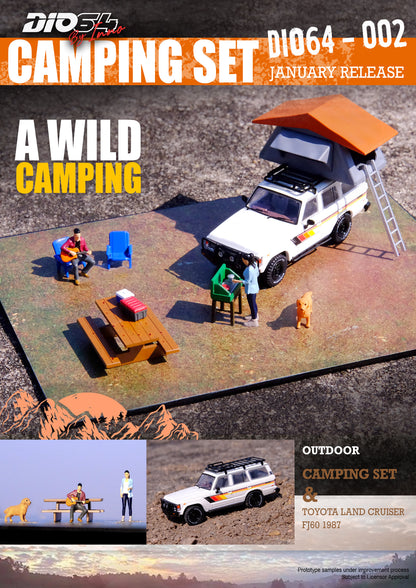INNO 64 1/64 TOYOTA LAND CRUISER (FJ60) CAR CAMPING DIORAMA SET