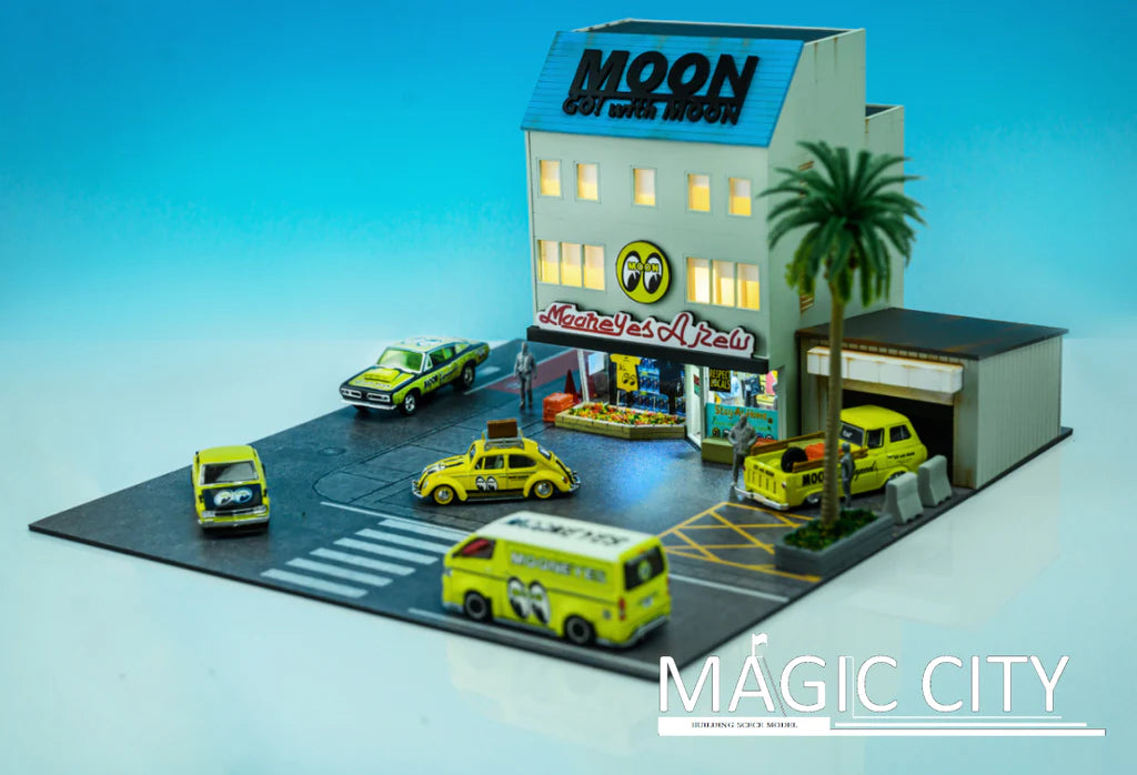 Magic City 1:64 Diorama Japanese Street View Mooneyes Shop & Garage - JP0004