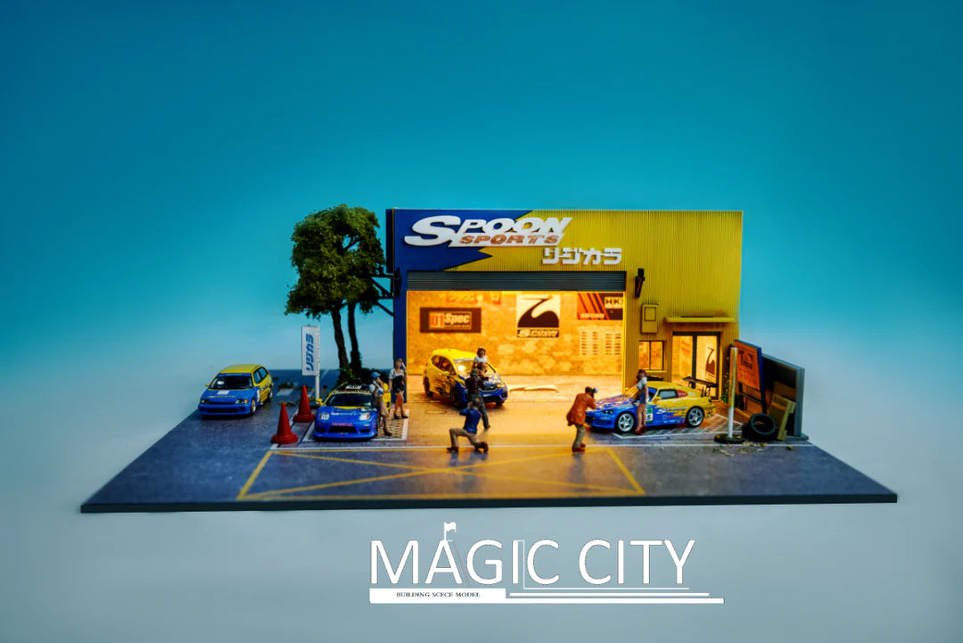 Magic City 1:64 Diorama Spoon Tuner Set Spoon Garage - 110041