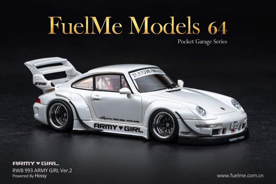 Fuelme 1/64 RW 993 Pearl White ARMY GIRL Ver.2 – Diecast Toyz SG