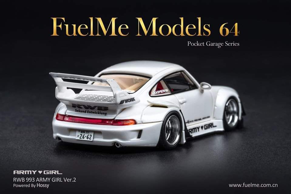 Fuelme 1/64 RW 993 Pearl White ARMY GIRL Ver.2 – Diecast Toyz SG