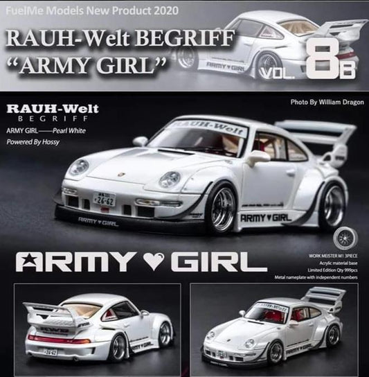 Fuelme 1/64 RW 993 Pearl White ARMY GIRL Ver.2