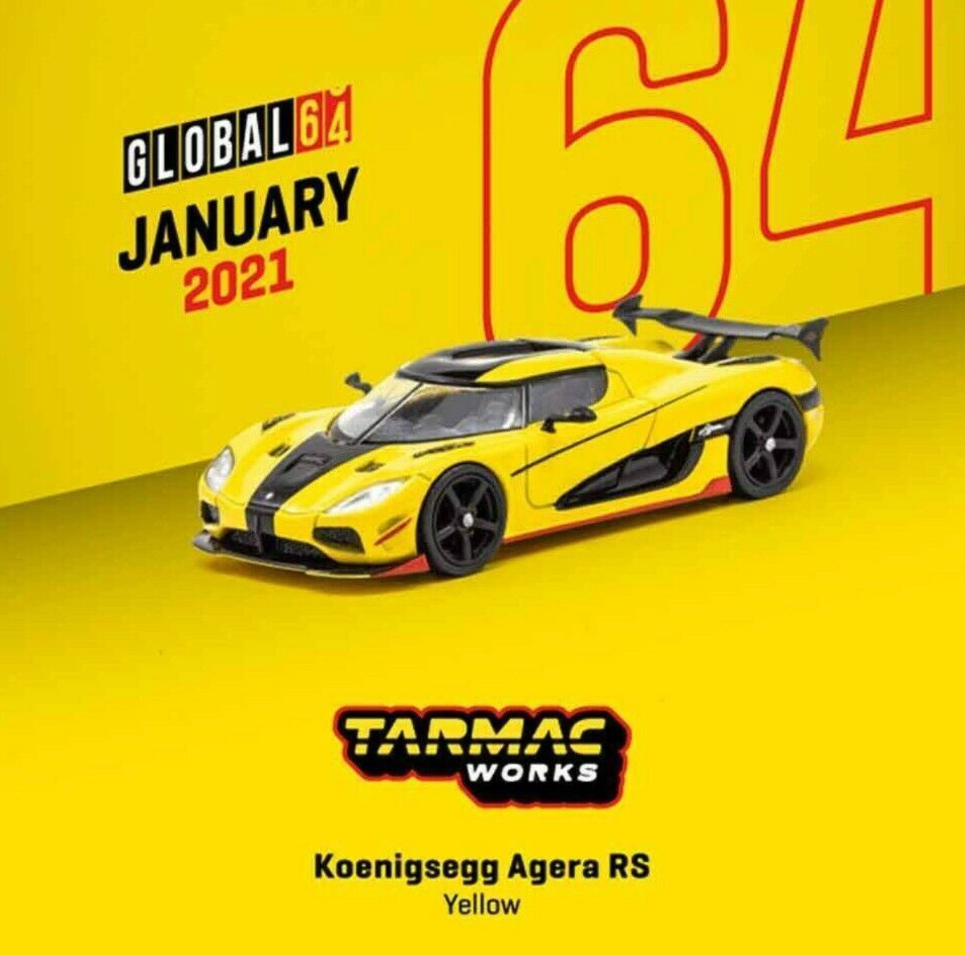Tarmac Works GLOBAL64 1/64 Koenigsegg Agera RS yellow