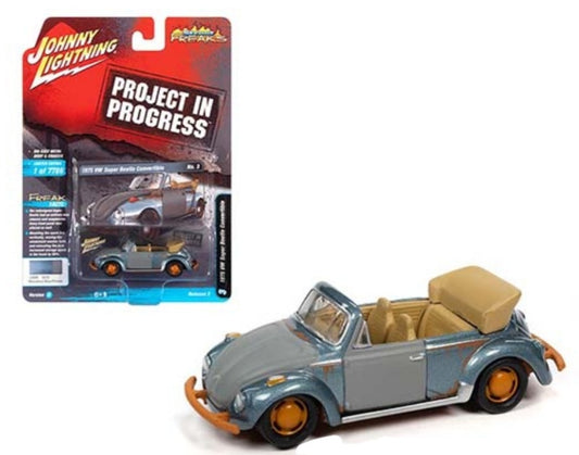 Johnny Lightning 1:64 Street Freaks 2021 Release 2B - 1975 Volkswagen Super Beetle Project in Progress Blue