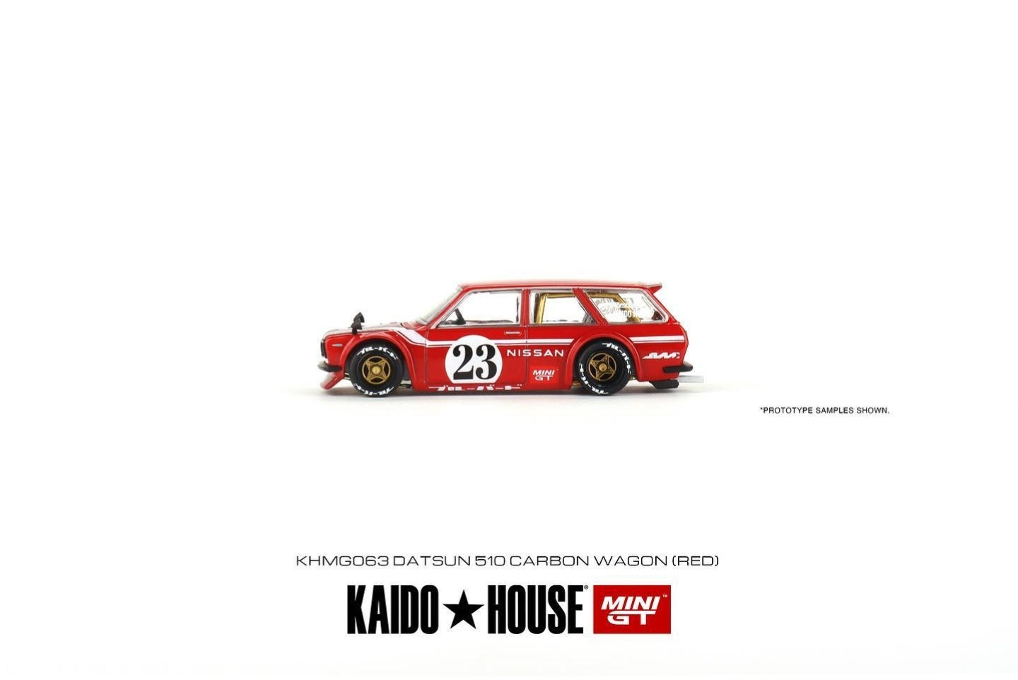 [ Kaido House x MINI GT ] Datsun KAIDO 510 Carbon Wagon Red KHMG063