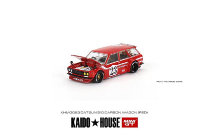 [ Kaido House x MINI GT ] Datsun KAIDO 510 Carbon Wagon Red KHMG063