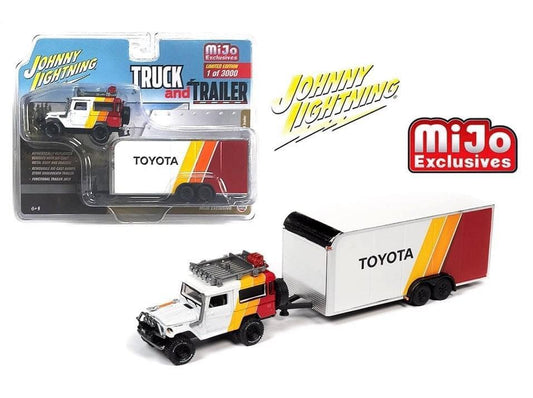 JOHNNY LIGHTNING TOYOTA LAND CRUSIER AND TRAILER / MIJO EXCLUSIVE LIMITED EDITION OF 3000