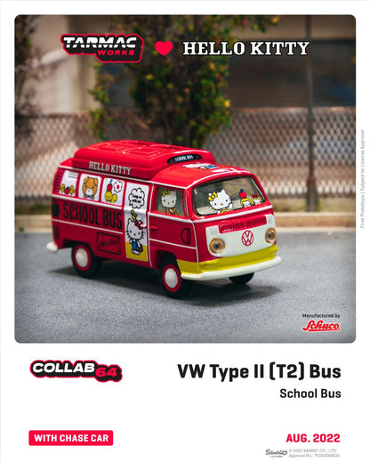 Schuco X Tarmac Works 1/64 Volkswagen Type II (T2) Bus - Hello Kitty - COLLAB64
