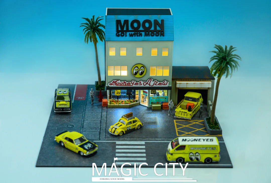 Magic City 1:64 Diorama Japanese Street View Mooneyes Shop & Garage - JP0004