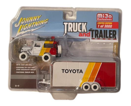JOHNNY LIGHTNING TOYOTA LAND CRUSIER AND TRAILER / MIJO EXCLUSIVE LIMITED EDITION OF 3000 **CHASE**