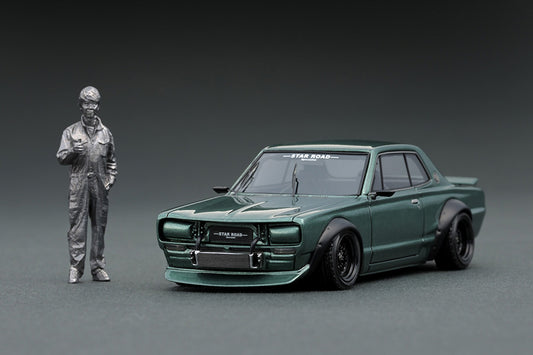 Ignition Model 1/43 Nissan Skyline 2000 GT-R (KPGC10) STAR ROAD Green CARTOYS ver.
  (IG1884)