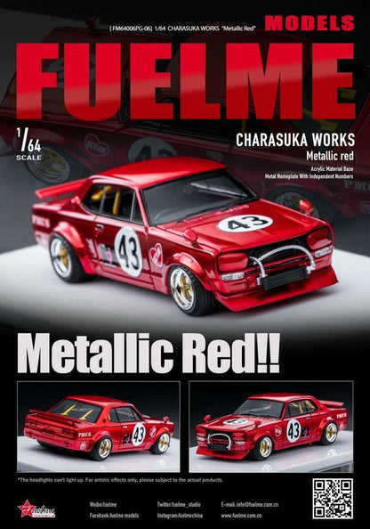 Fuel Me Models 1:64 Charasuka Works Nissan Skyline GTR Metallic Red