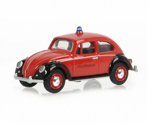 Schuco VW Beetle Kafer Feuerwehr 1948 Red 1:64